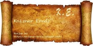 Knizner Ernő névjegykártya